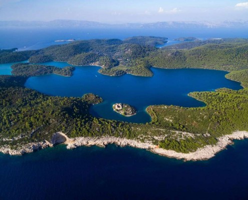 Mljet island with Monastery of Saint Mary