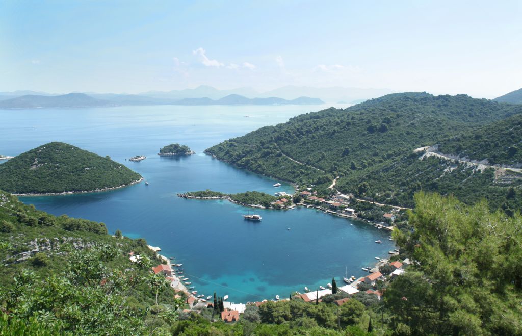 Panoramic view of the Prozura bay, island Mljet, Croatia