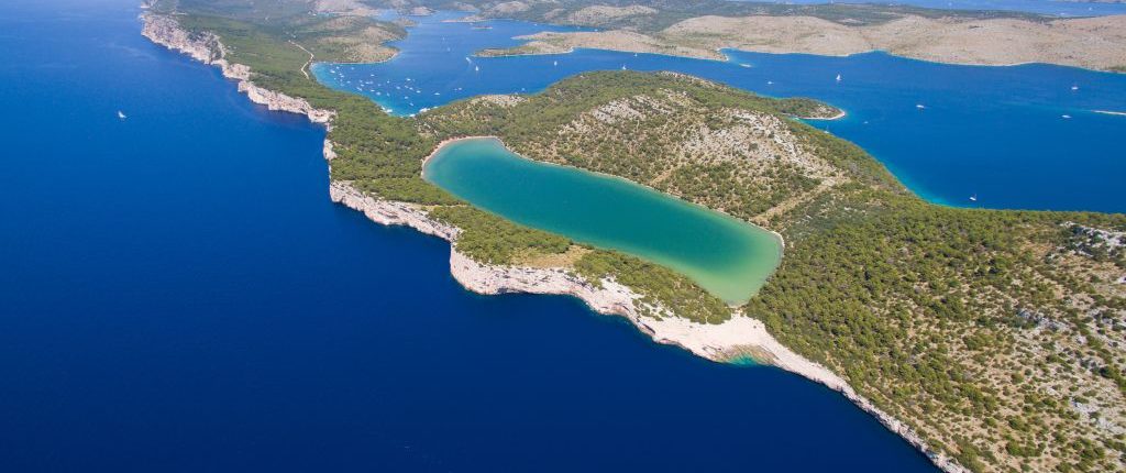 Slano lake in nature park Telascica, Dugi otok