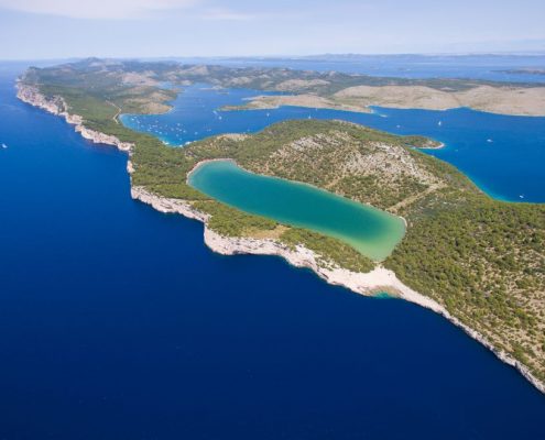 Slano lake in nature park Telascica, Dugi otok