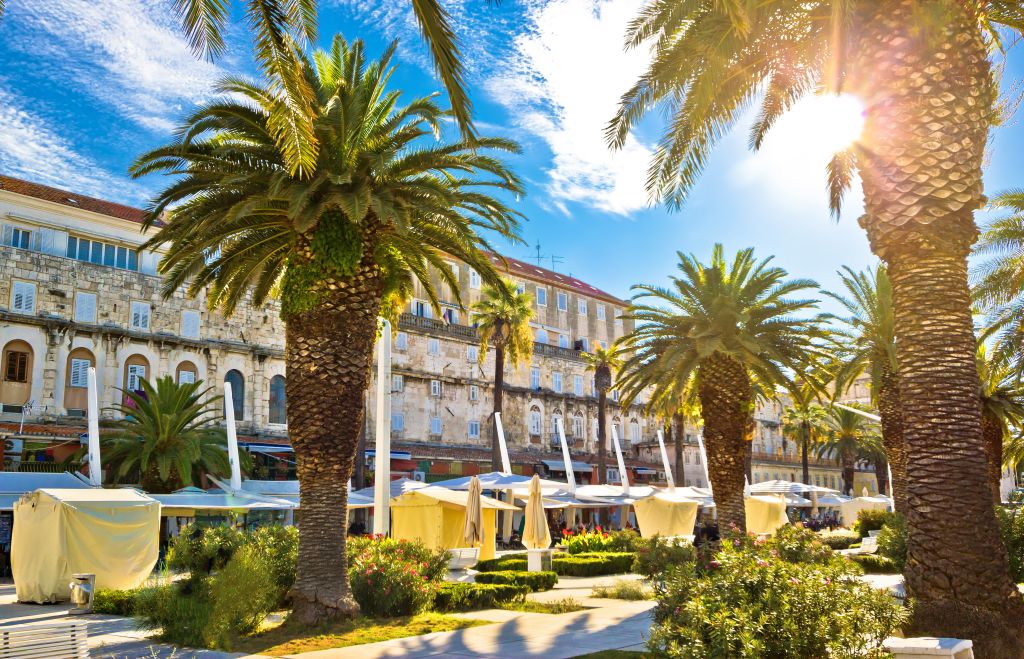 Split Main Waterfront Walkway Palms And Architecture Split Main Waterfront Walkway Palms And Architecture
