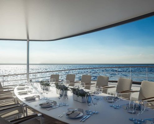 CORSARIO Dinning area on Aft deck