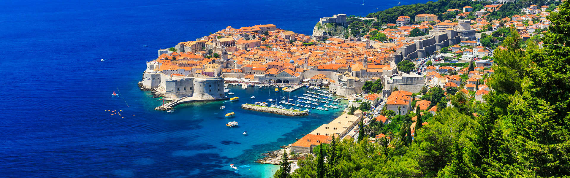 A panoramic view of the walled city Dubrovnik Croatia