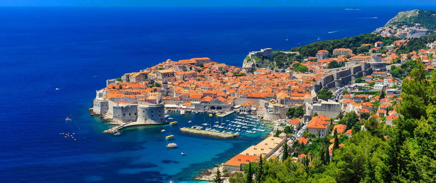 A panoramic view of the walled city Dubrovnik Croatia