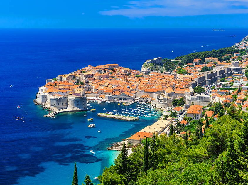 A panoramic view of the walled city Dubrovnik Croatia