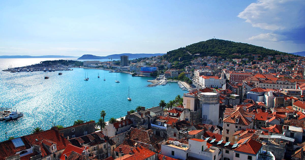 Croatia - Split Postcard of city and Marjan Hill, Croatia
